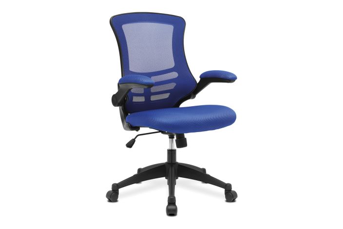 Moon Mesh Back Operator Office Chair With Black Base (Blue), Fully Installed