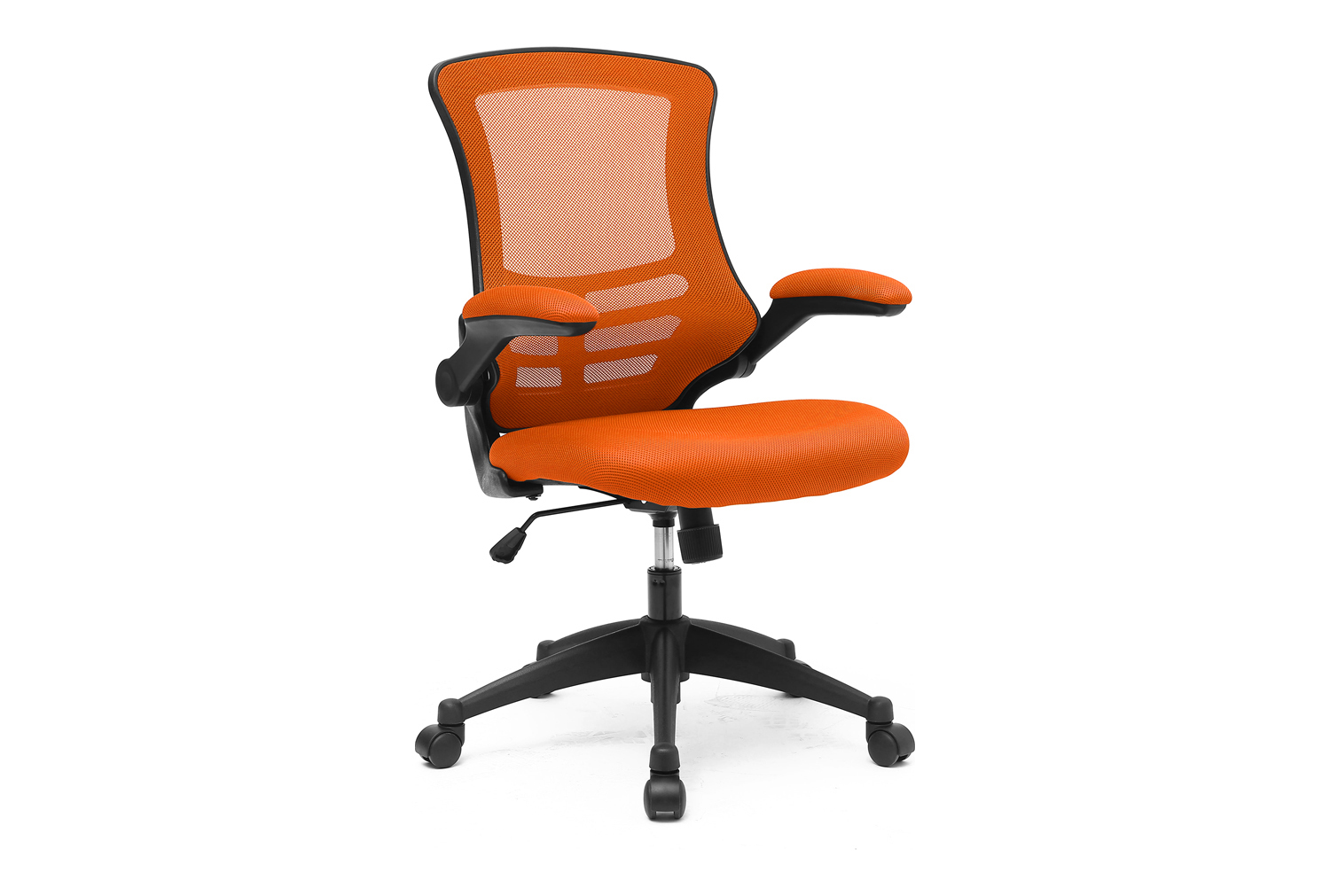 Moon Mesh Back Operator Office Chair With Black Base (Orange), Fully Installed