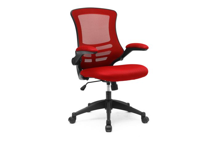 Moon Mesh Back Operator Office Chair With Black Base (Red), Fully Installed