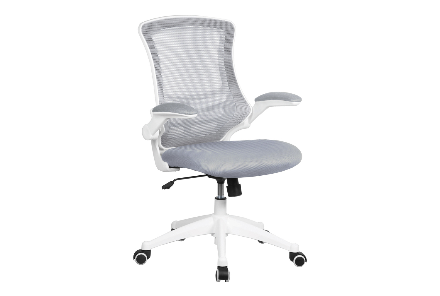 Moon High Mesh Back Operator Office Chair With White Base (Grey), Fully Installed