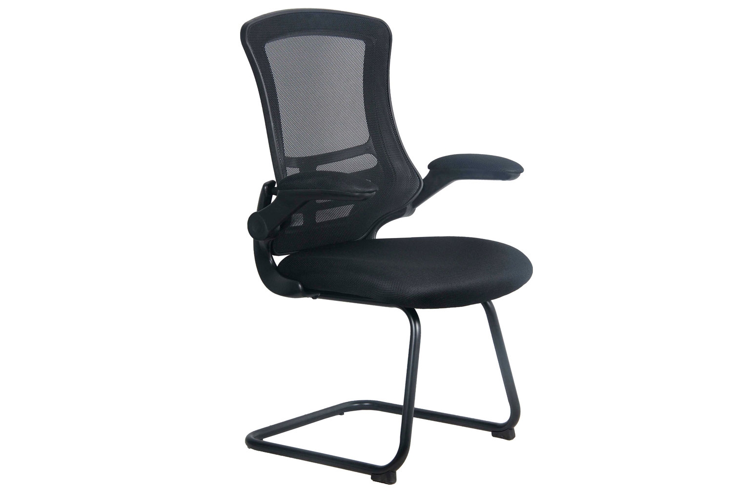 Moon Mesh Back Visitor Office Chair With Black Frame (Black), Fully Installed