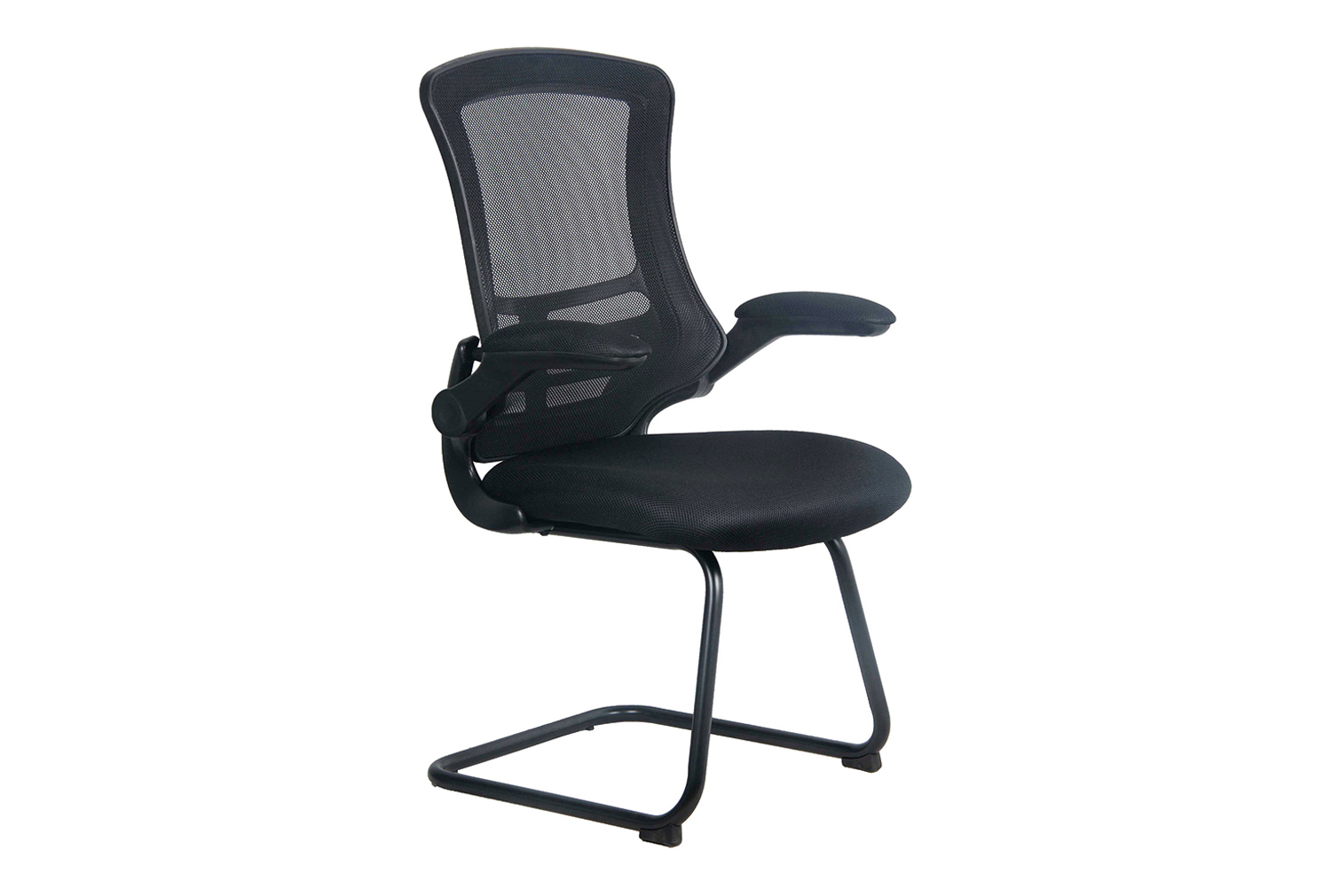 Moon Mesh Back Visitor Office Chair With Black Frame (Black), Express Delivery