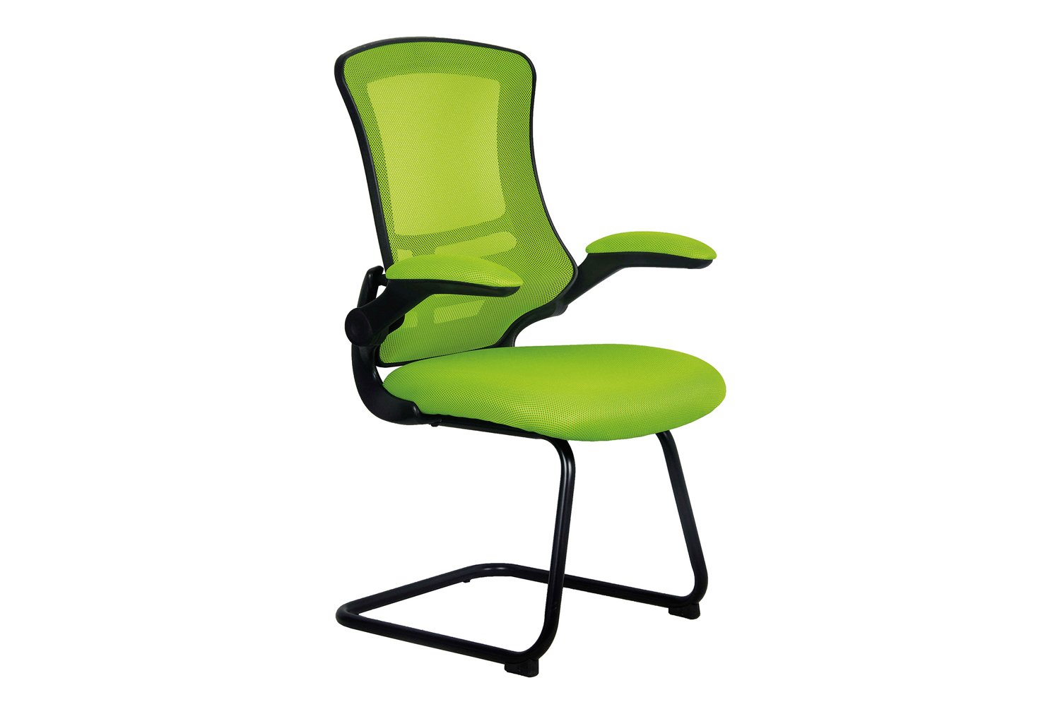 Moon Mesh Back Visitor Office Chair With Black Frame (Lime Green), Fully Installed