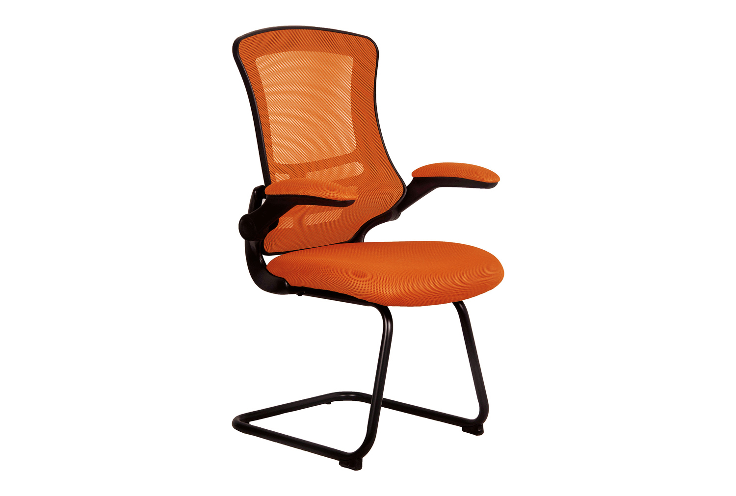 Moon Mesh Back Visitor Office Chair With Black Frame (Orange), Express Delivery