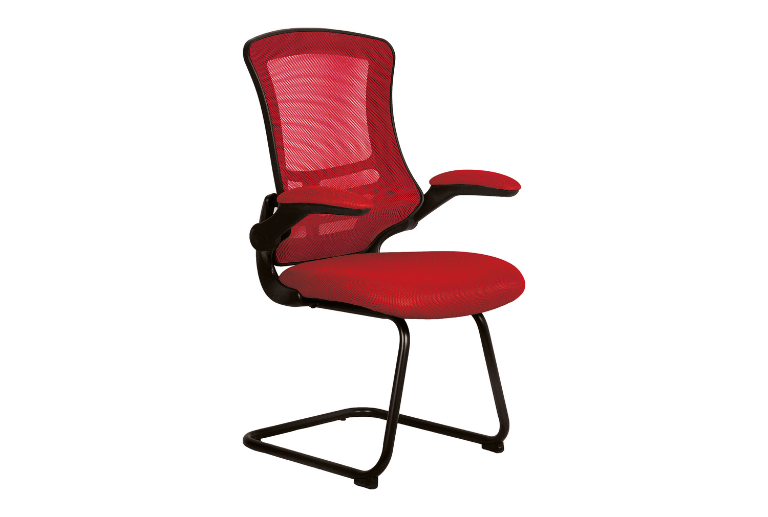Moon Mesh Back Visitor Office Chair With Black Frame (Red), Express Delivery