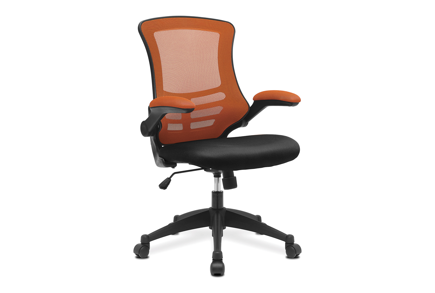 Moon High Mesh Back Operator Office Chair With Black Base (Orange/Black), Fully Installed