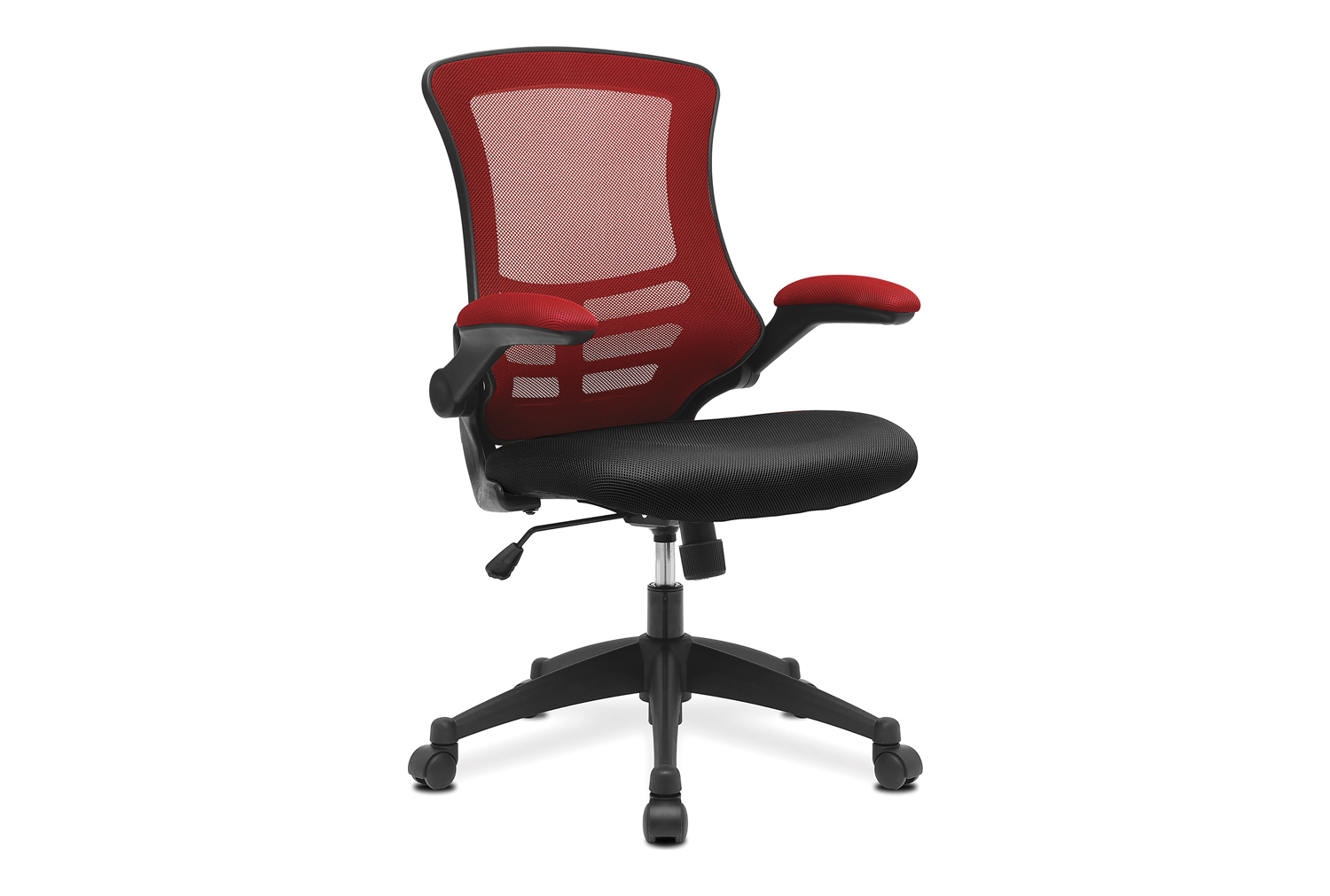 Moon High Mesh Back Operator Office Chair With Black Base (Red/Black), Express Delivery