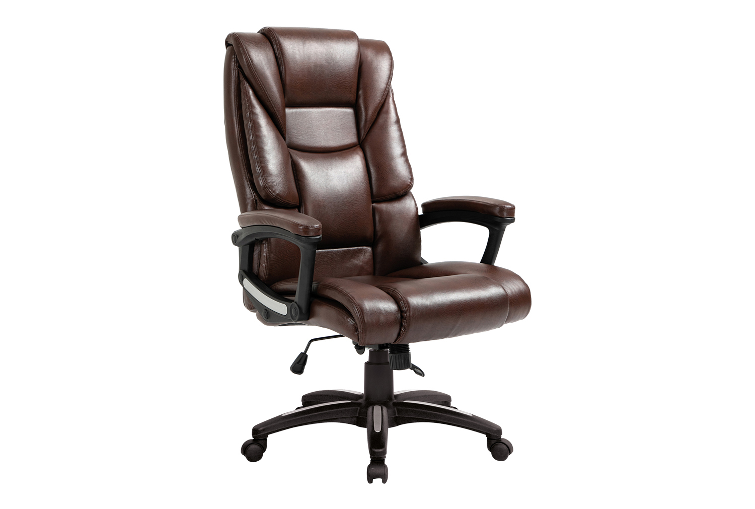Marley High Back Leather Look Executive Office Chair (Brown), Express Delivery