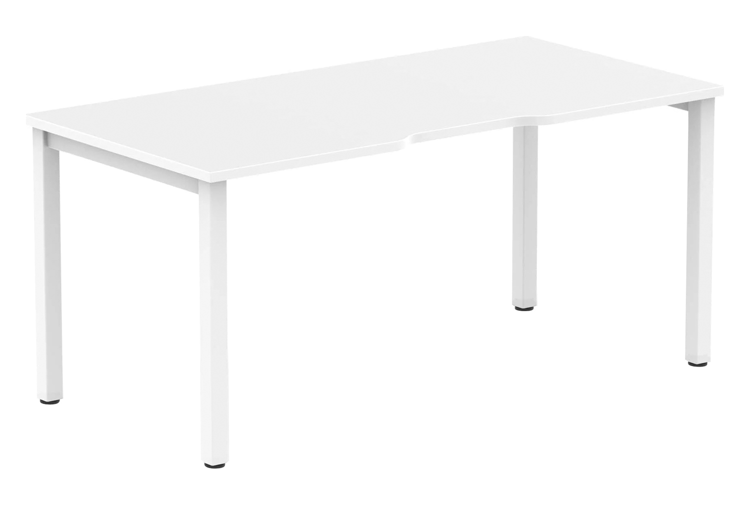 Pamola Single Bench Office Desk (White Legs), 160wx80dx73h (cm), White, Fully Installed