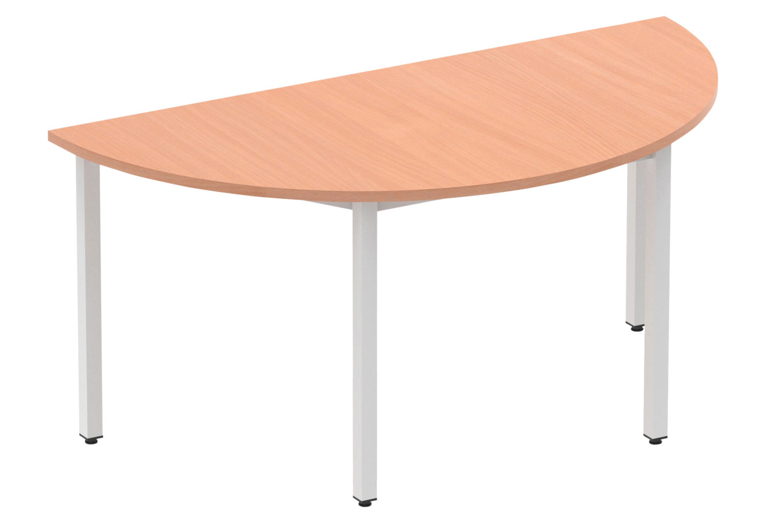 Vitali Semi Circular Meeting Table (Square Legs), 160wx80dx73h (cm), Silver Frame, Beech