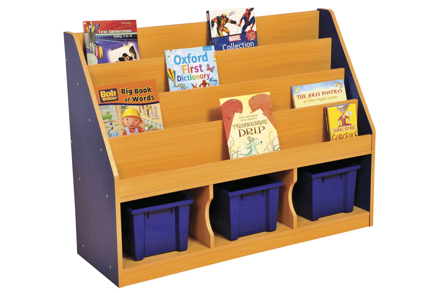 Early Years Milan Tiered Bookcase With 3 Trays, Dark Blue