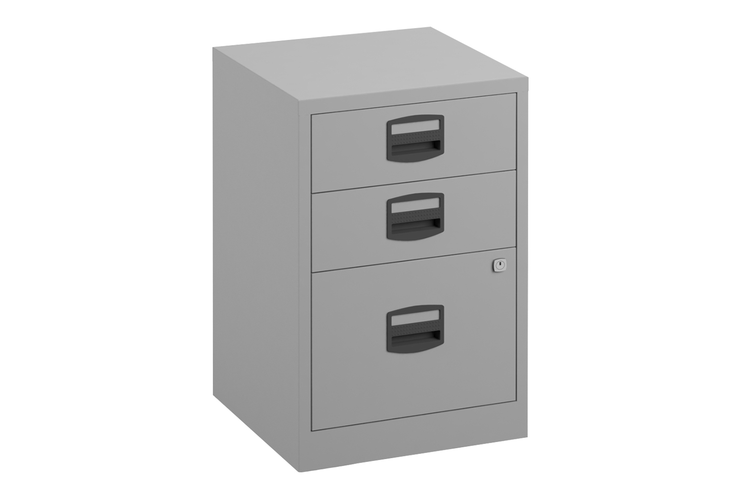 Bisley A4 Home Office Filing Cabinet, 2 Stationery +1 Filing Drawer, Grey