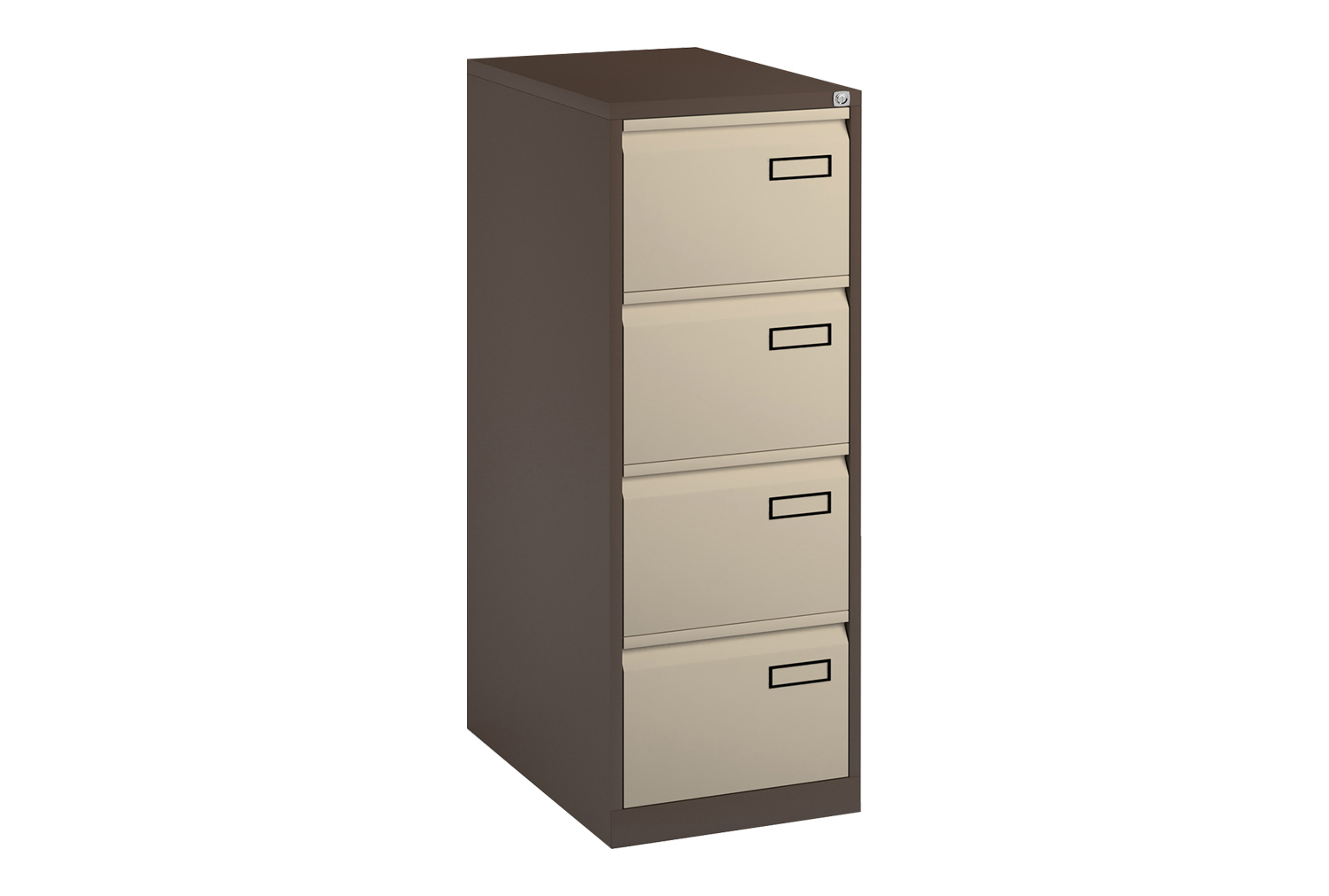 Executive Filing Cabinet, 4 Drawer - 47wx62dx132h (cm), Coffee/Cream, Fully Installed