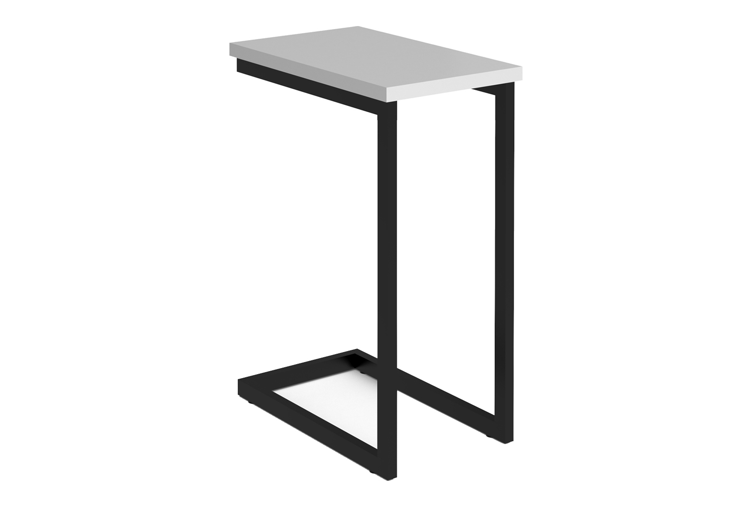 Iris Rectangular Laptop Table, Black Frame, White