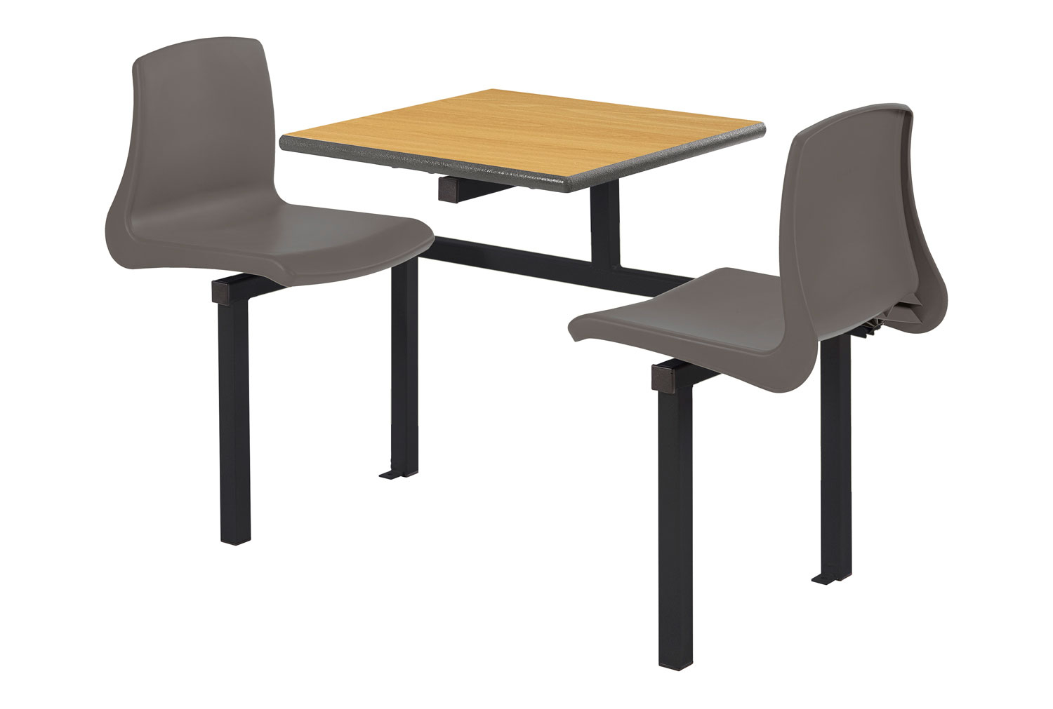 Metalliform 2 Seater Canteen Table & NP School Classroom Chairs (Black Frame), Blue Top, PU Blue Edge