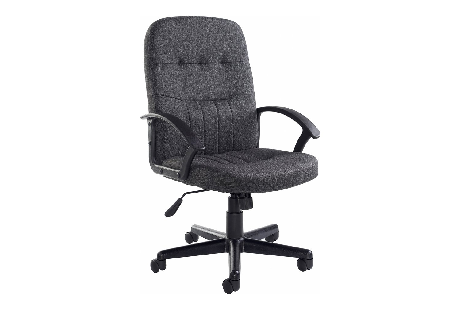 York High Back Fabric Executive Office Chair, Charcoal, Fully Installed