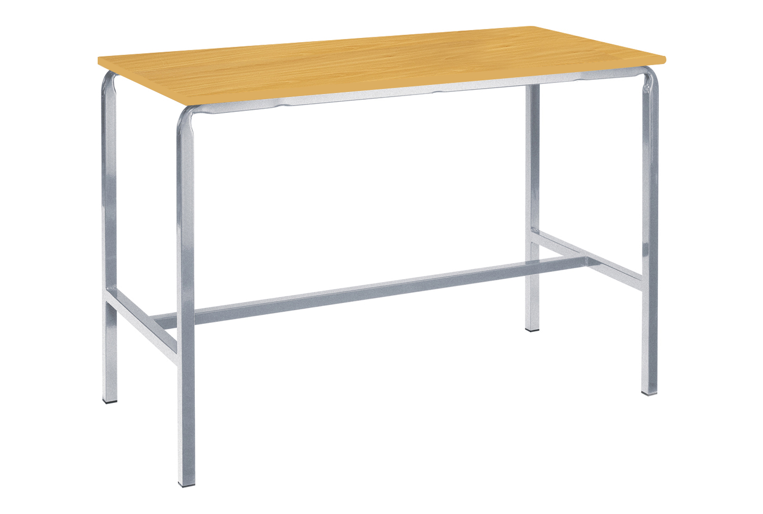 Qty 2 - Crush Bent Craft Tables (MDF Edge), 120wx60dx90h (cm), Black Frame, Grey