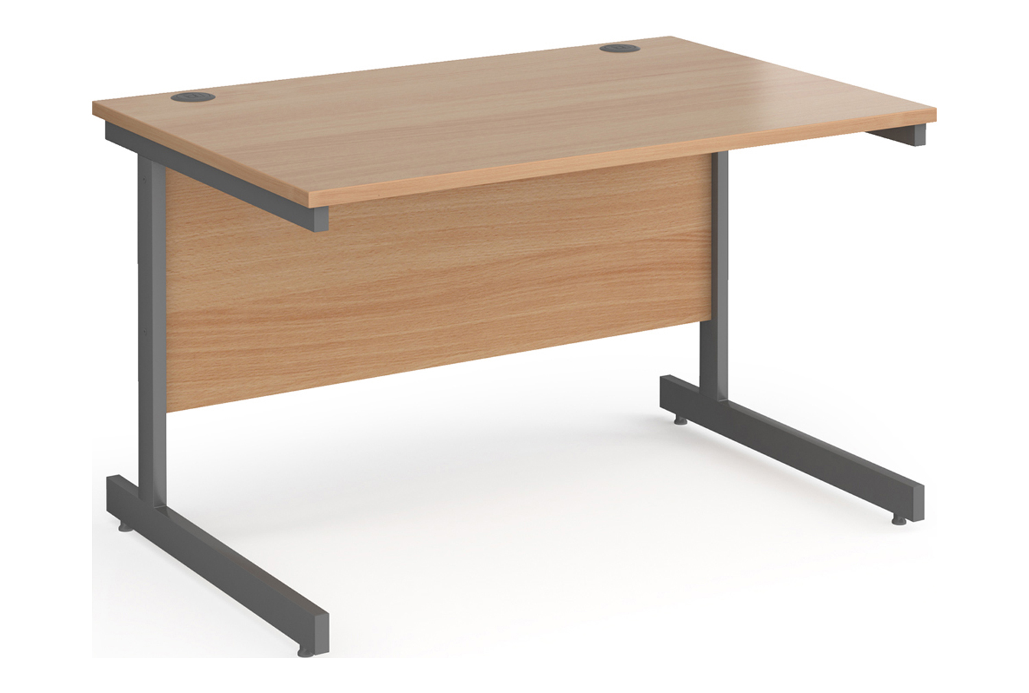 Value Line Classic+ Rectangular C-Leg Office Desk (Graphite Leg), 120wx80dx73h (cm), Beech