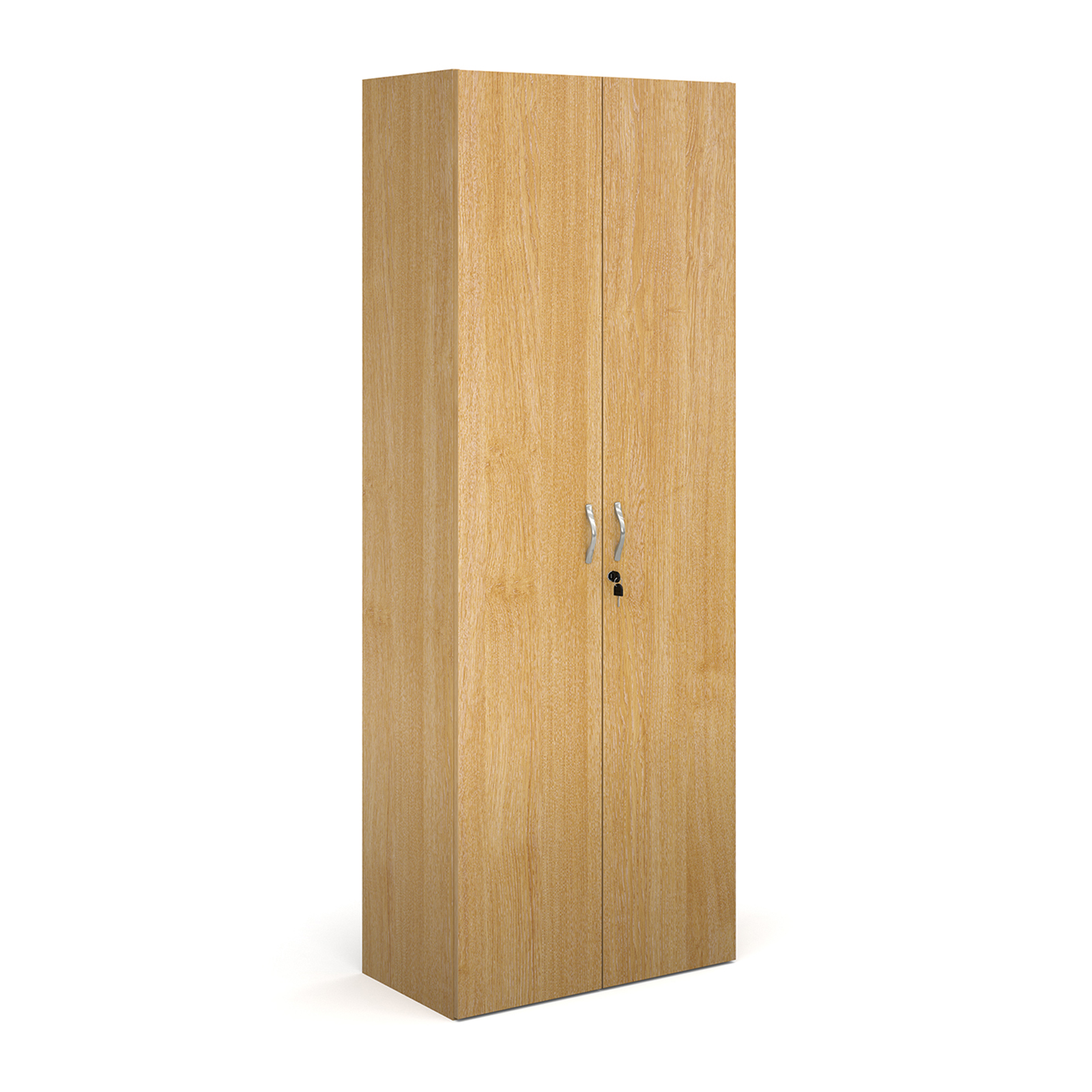 Value Line Classic+ Double Door Office Cupboards, 4 Shelf - 76wx39dx203h (cm), Oak