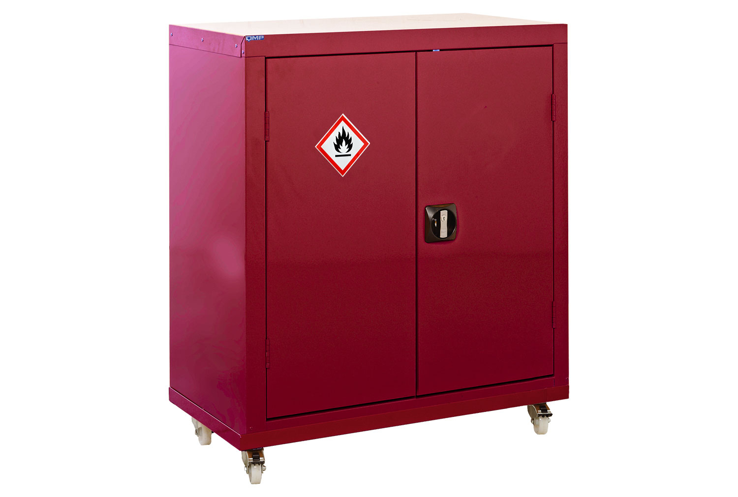 QMP Flammable Liquid Mobile Office Cupboards, 90wx46dx104h (cm), Red