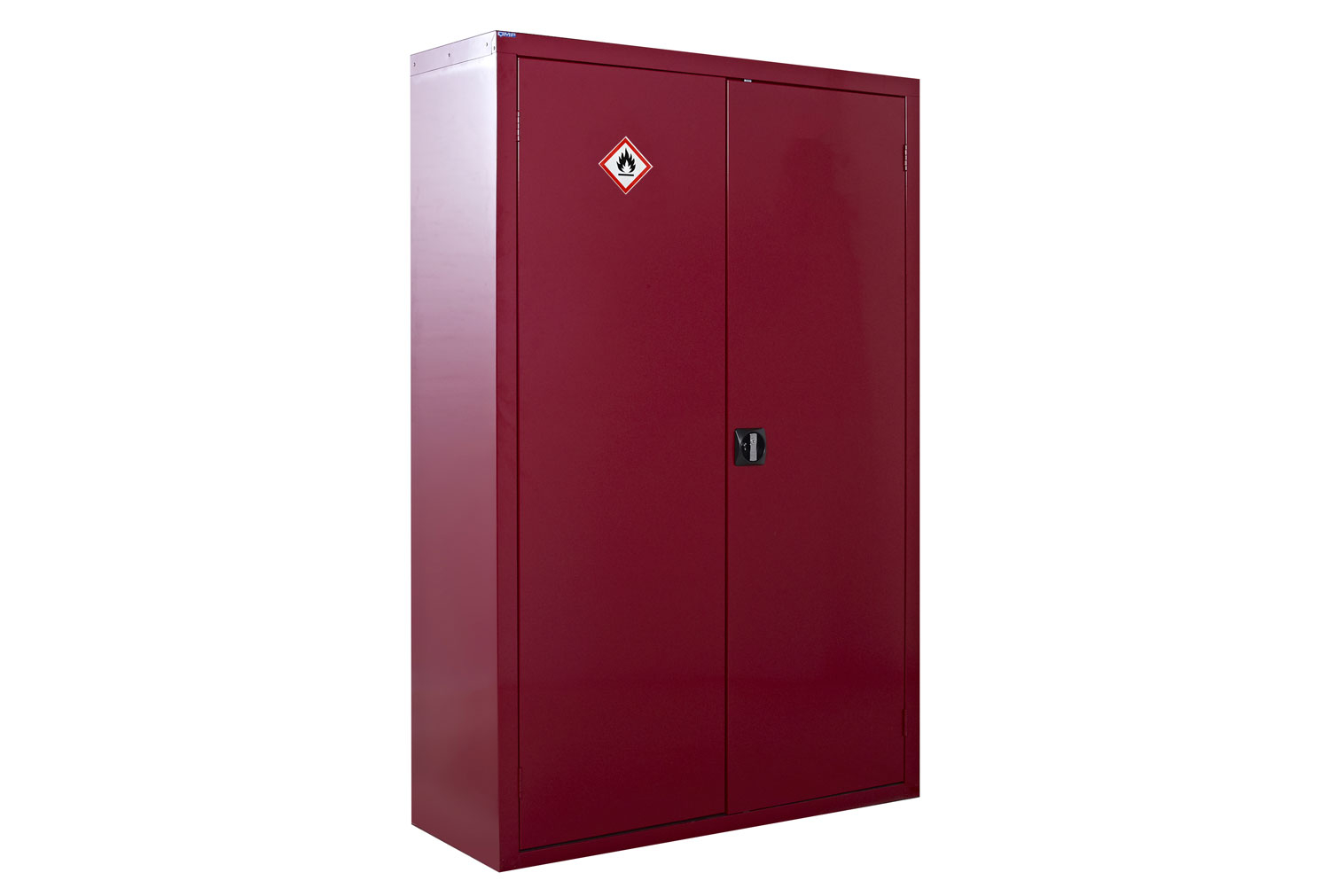 QMP Flammable Liquid Floor Office Cupboards, 3 Shelf - 120wx46dx180h (cm), Red