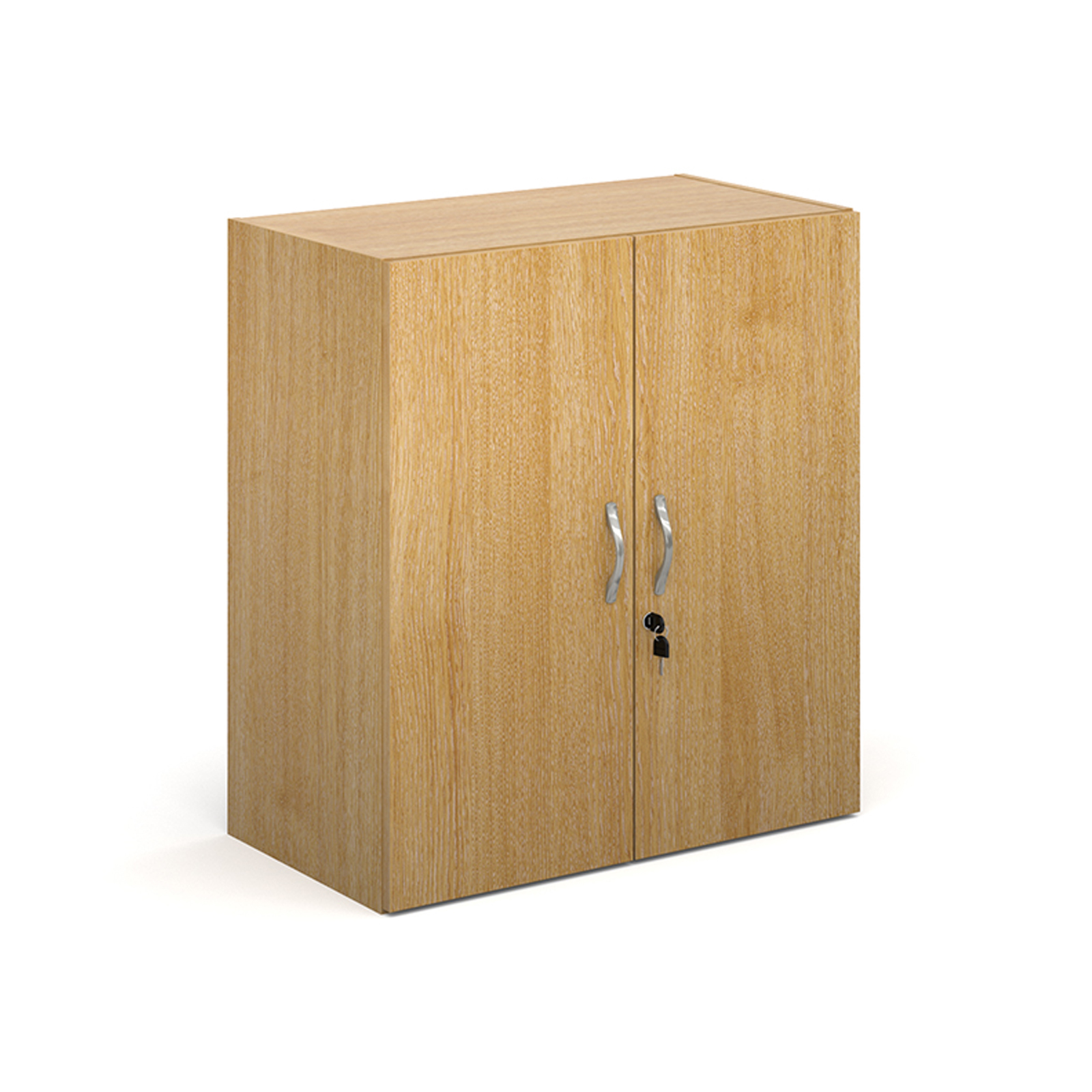 Value Line Classic+ Double Door Office Cupboards, 1 Shelf - 76wx39dx83h (cm), Oak, Fully Installed