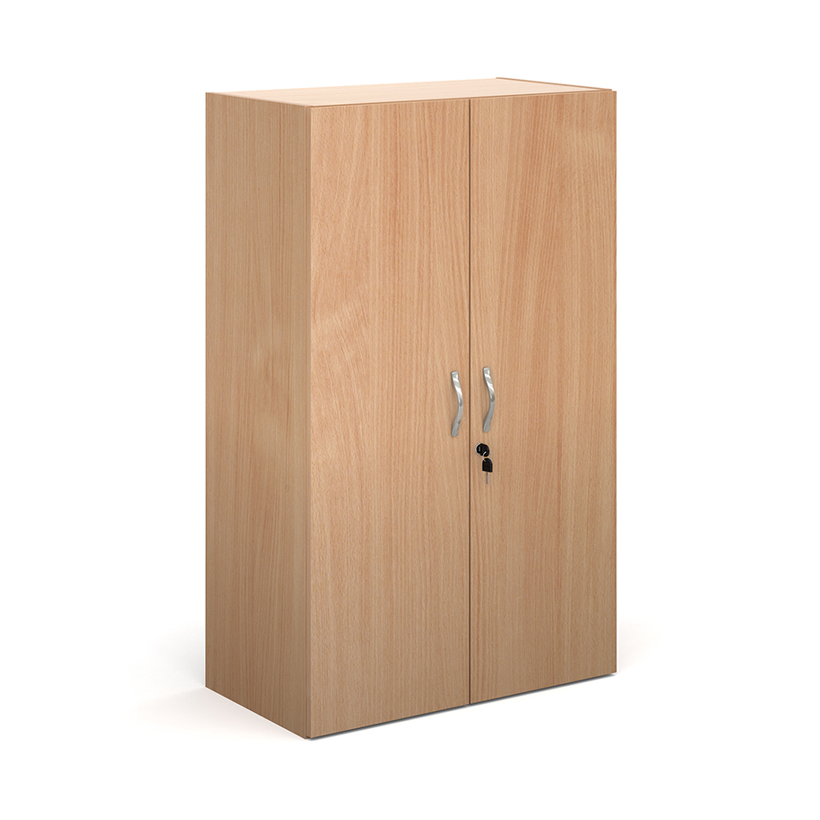 Value Line Classic+ Double Door Office Cupboards, 2 Shelf - 76wx39dx123h (cm), Beech