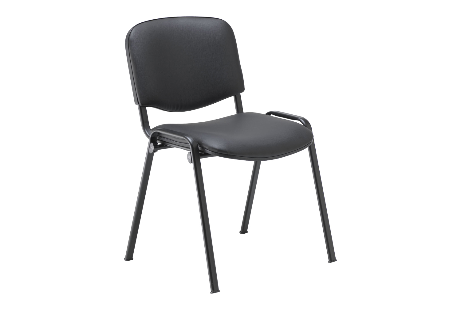 Pack Of 4 Scout Black Frame Vinyl Conference Office Chairs, With Arms, Black, Express Delivery