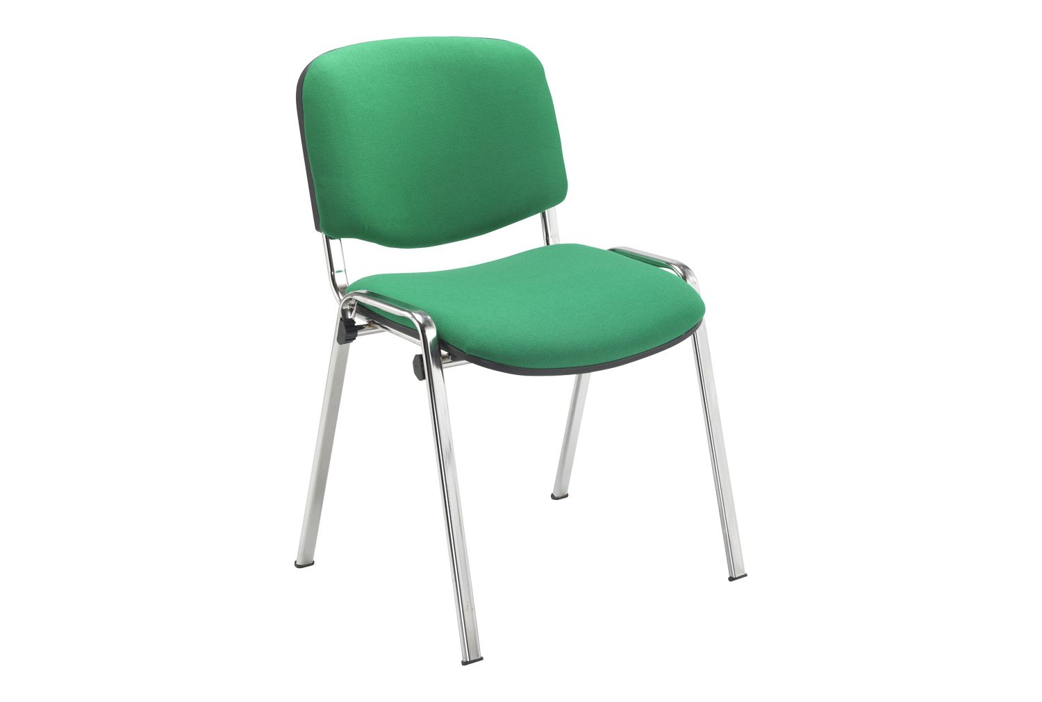 Pack Of 4 Scout Chrome Frame Fabric Conference Office Chairs, Without Arms, Green