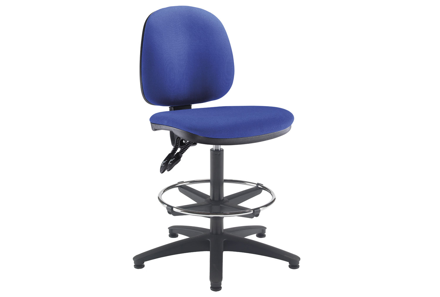 Enterprise Deluxe Draughtsman Office Chair, No Arms, Blue, Express Delivery