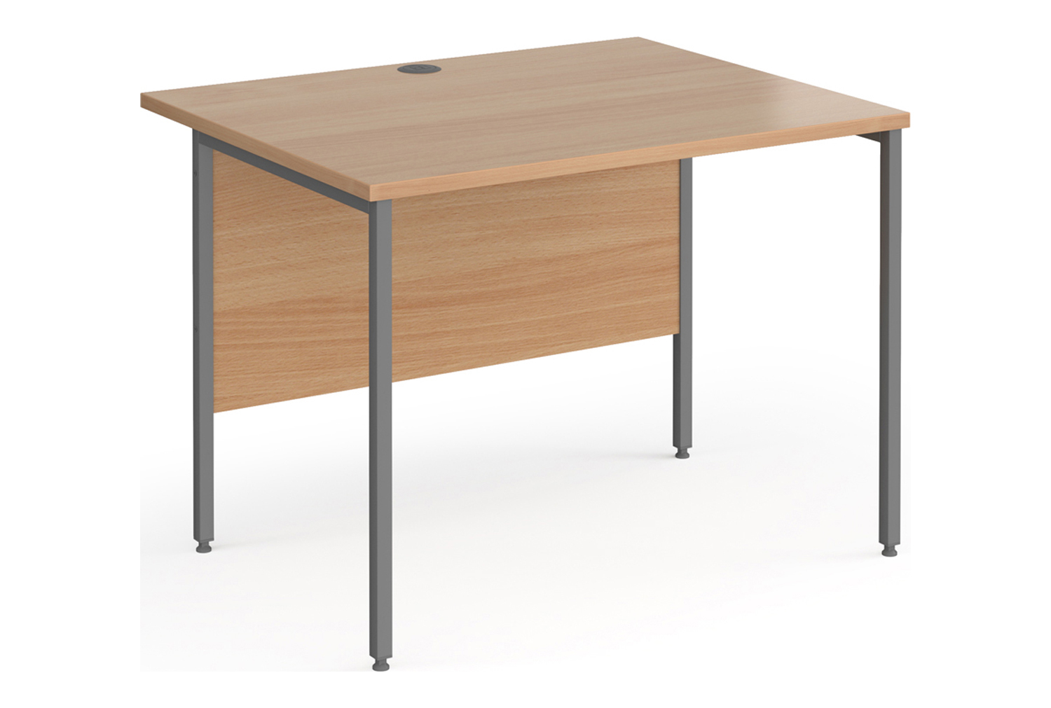 Value Line Classic+ Rectangular H-Leg Office Desk (Graphite Leg), 100wx80dx73h (cm), Beech, Fully Installed