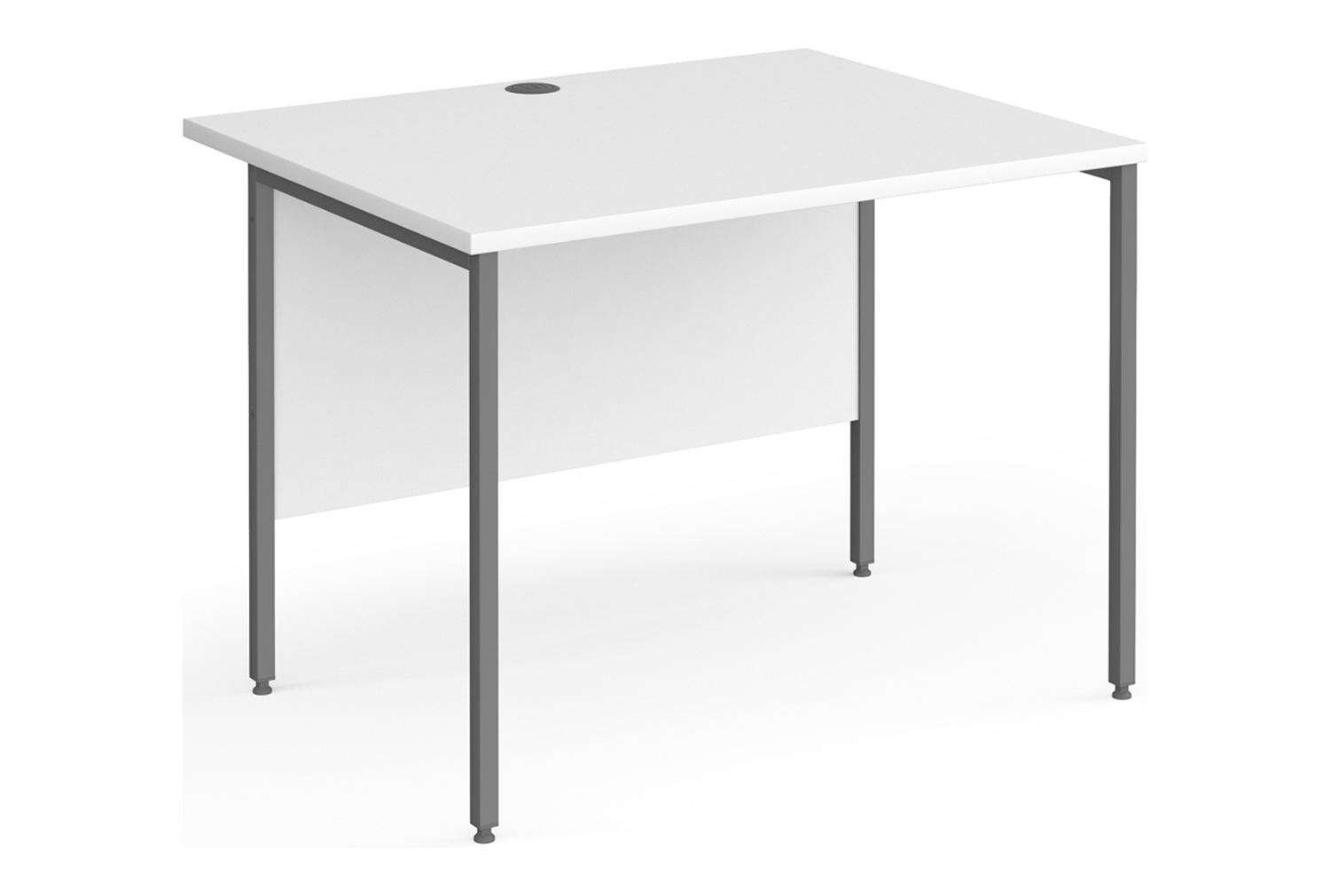 Value Line Classic+ Rectangular H-Leg Office Desk (Graphite Leg), 100wx80dx73h (cm), White, Express Delivery