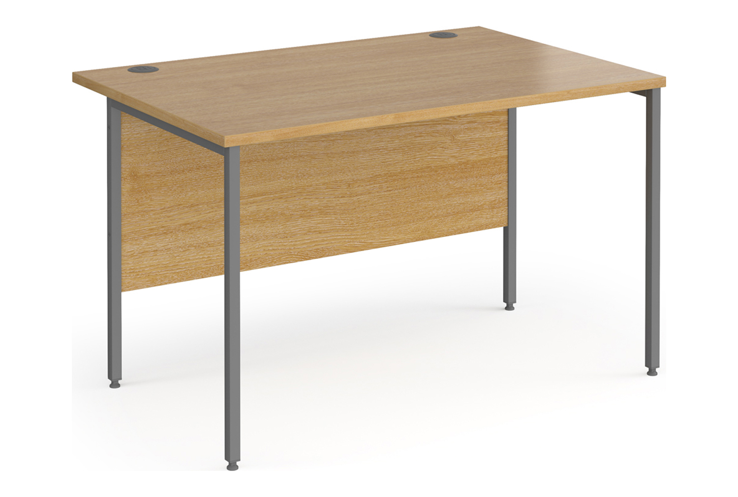 Value Line Classic+ Rectangular H-Leg Office Desk (Graphite Leg), 120wx80dx73h (cm), Oak, Express Delivery