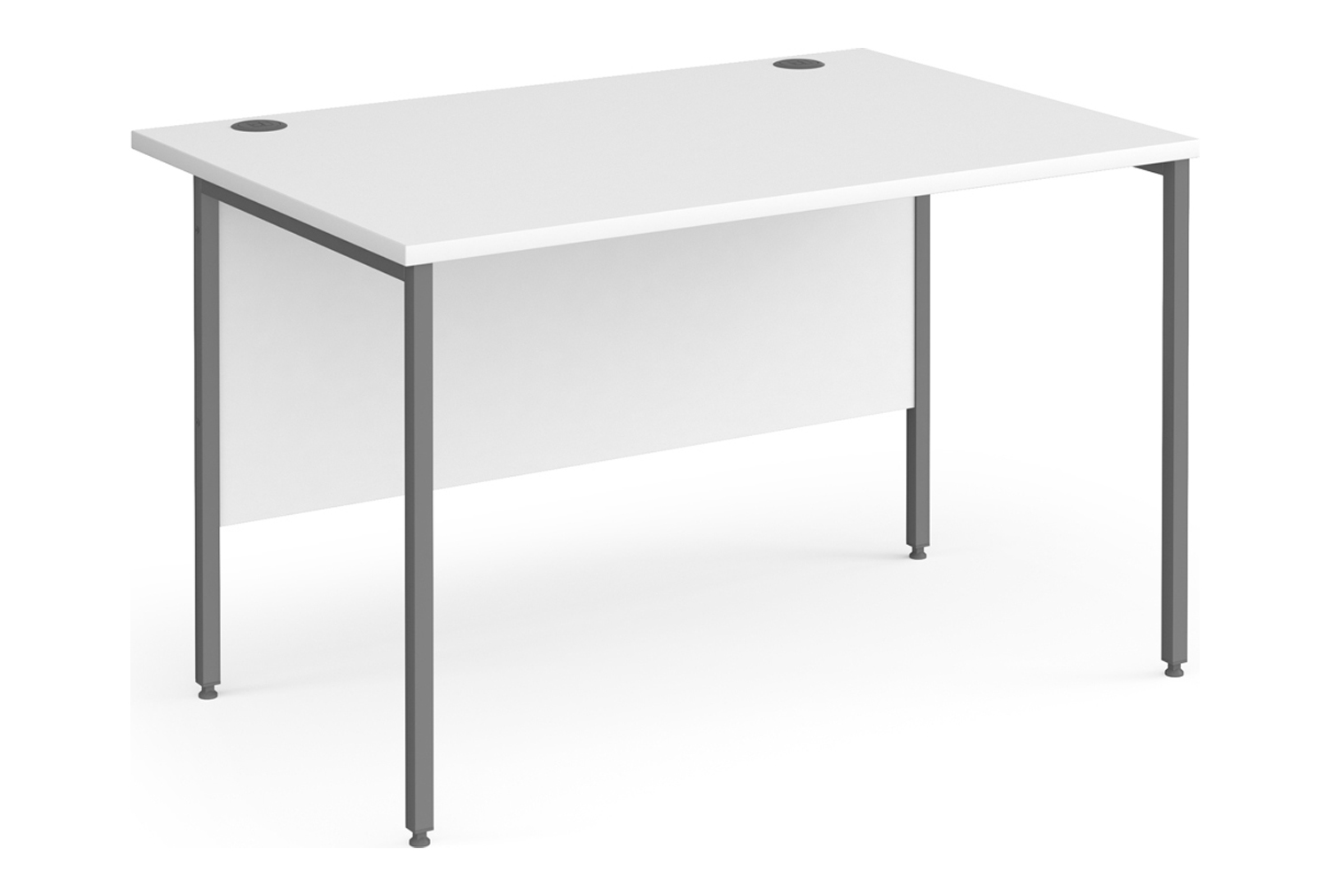 Value Line Classic+ Rectangular H-Leg Office Desk (Graphite Leg), 120wx80dx73h (cm), White, Express Delivery