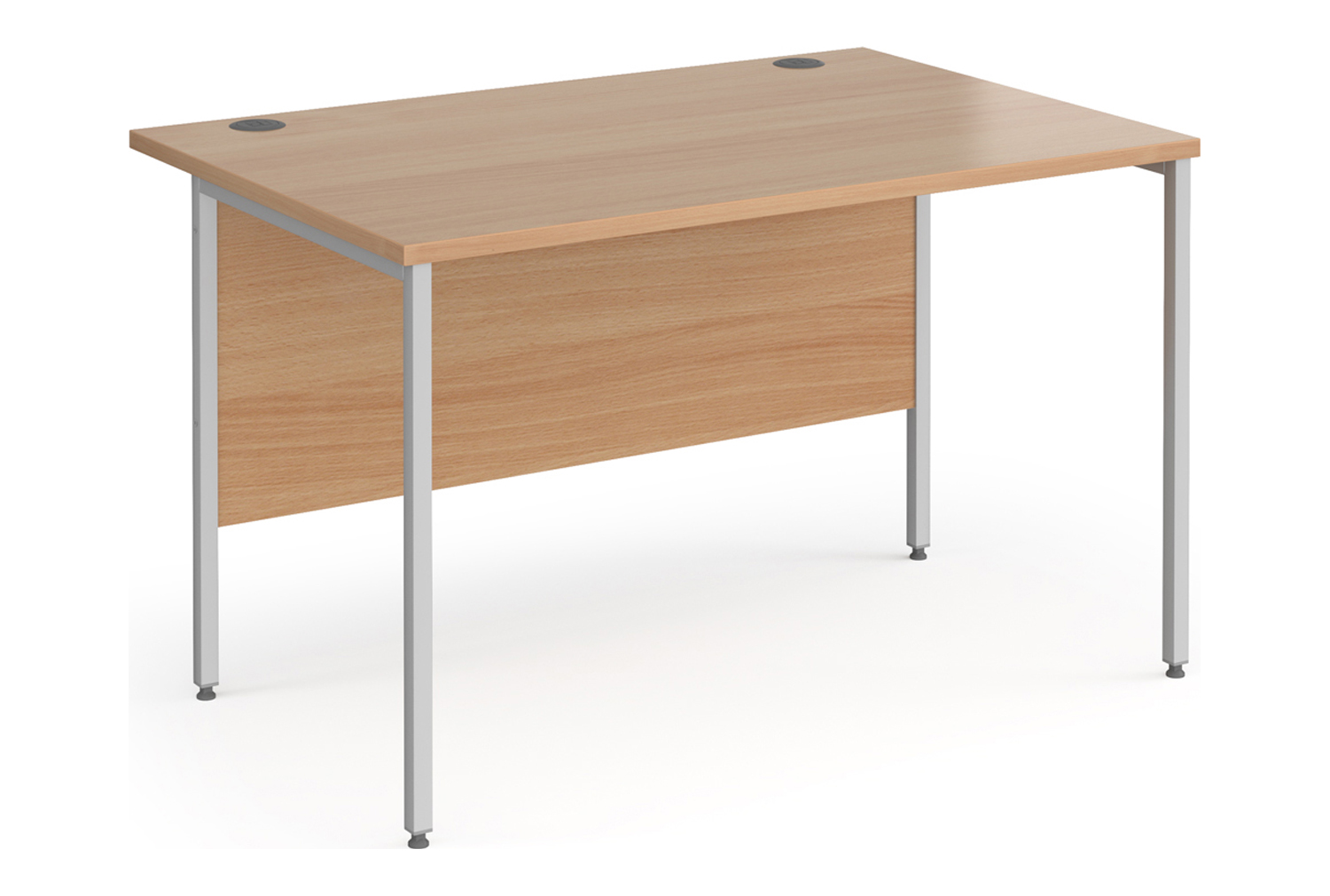 Value Line Classic+ Rectangular H-Leg Office Desk (Silver Leg), 120wx80dx73h (cm), Beech