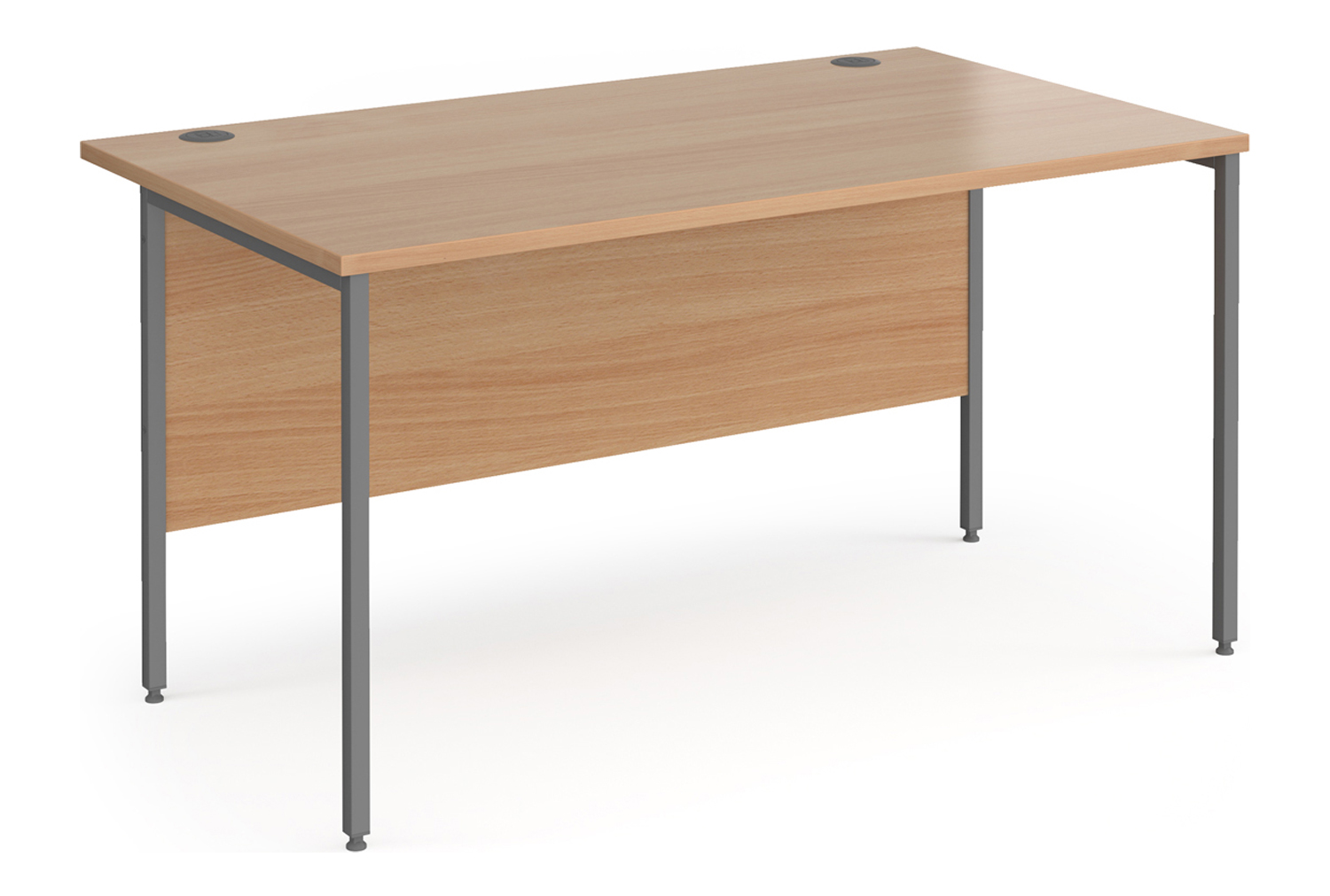 Value Line Classic+ Rectangular H-Leg Office Desk (Graphite Leg), 140wx80dx73h (cm), Beech, Express Delivery