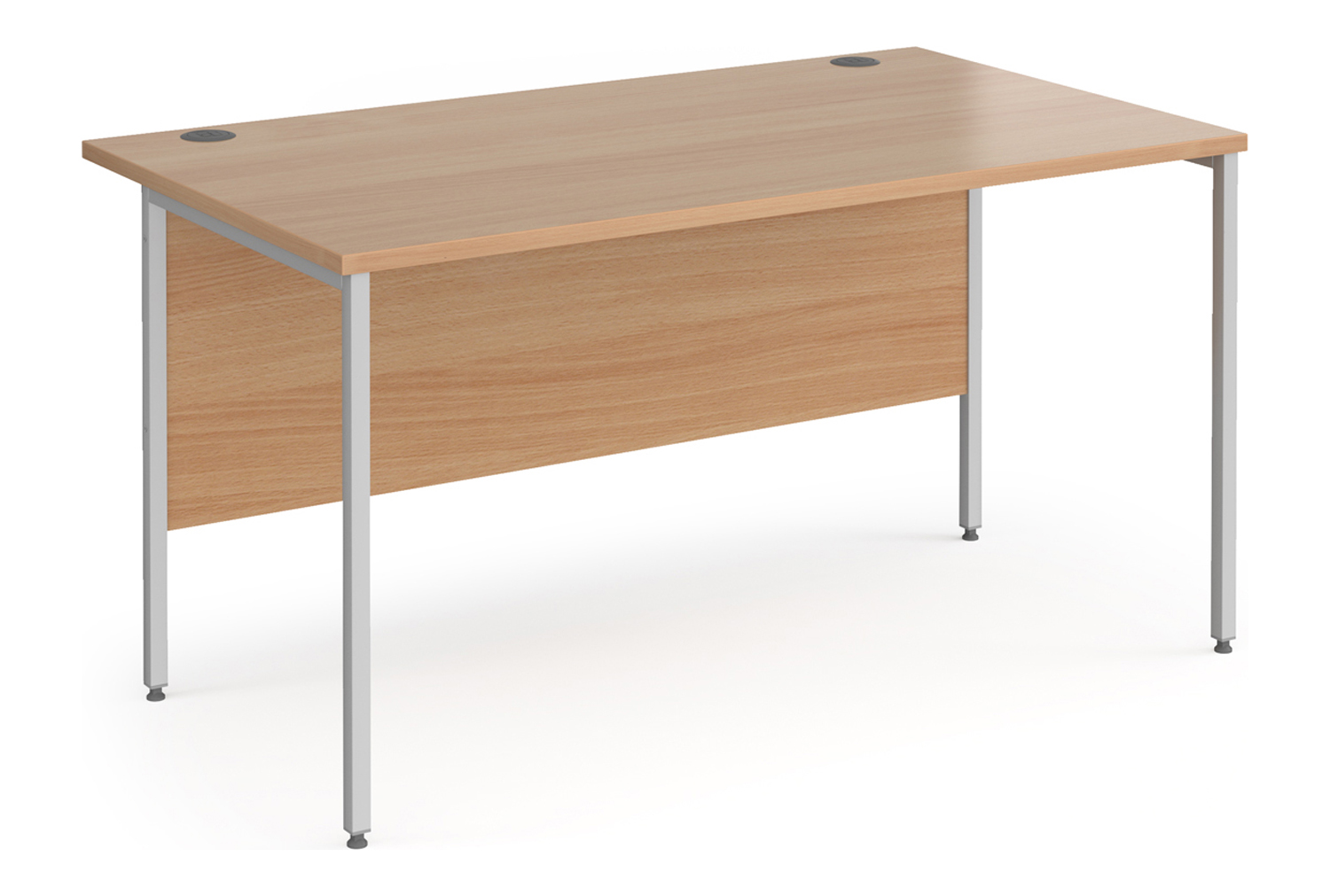 Value Line Classic+ Rectangular H-Leg Office Desk (Silver Leg), 140wx80dx73h (cm), Beech, Express Delivery