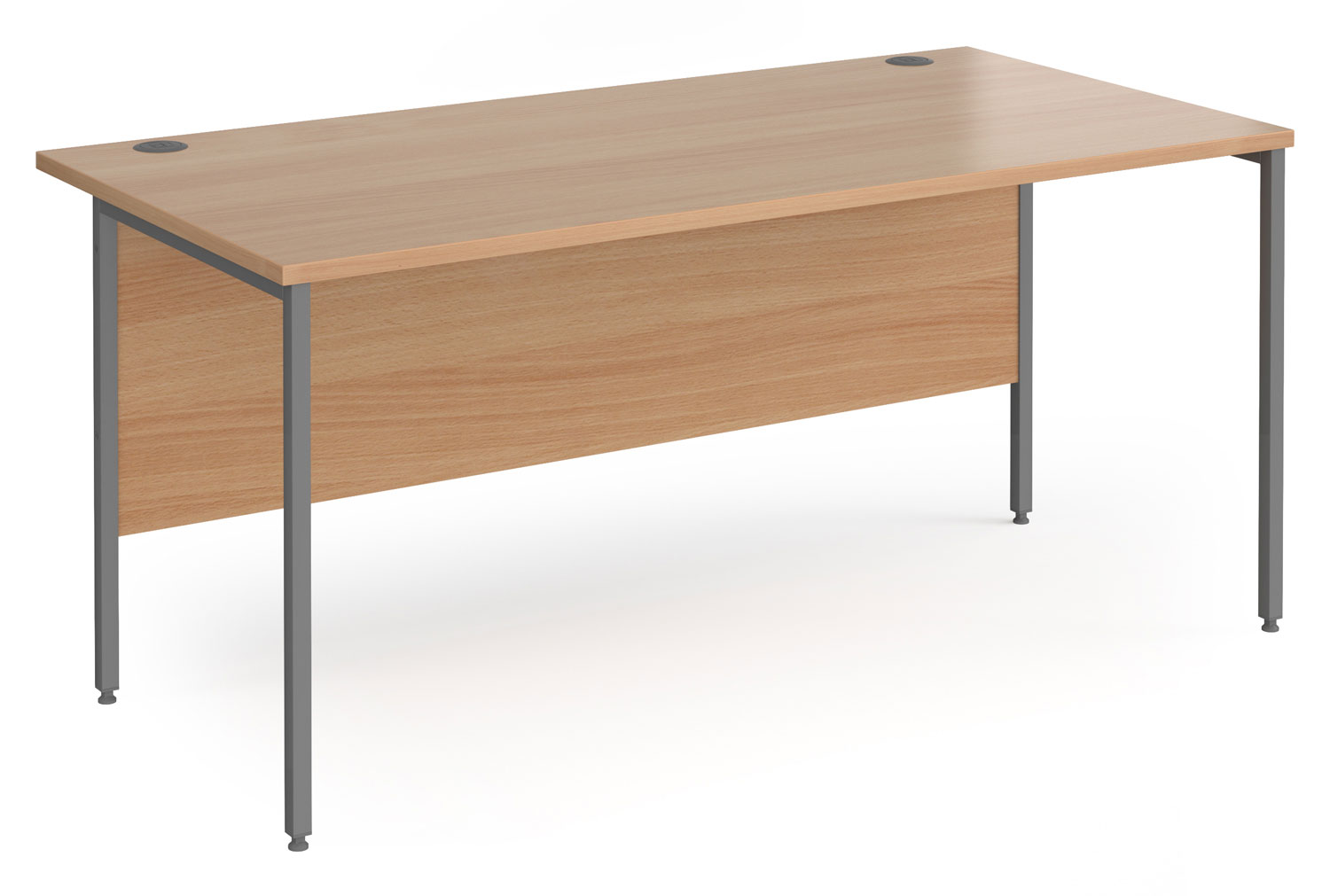 Value Line Classic+ Rectangular H-Leg Office Desk (Graphite Leg), 160wx80dx73h (cm), Beech