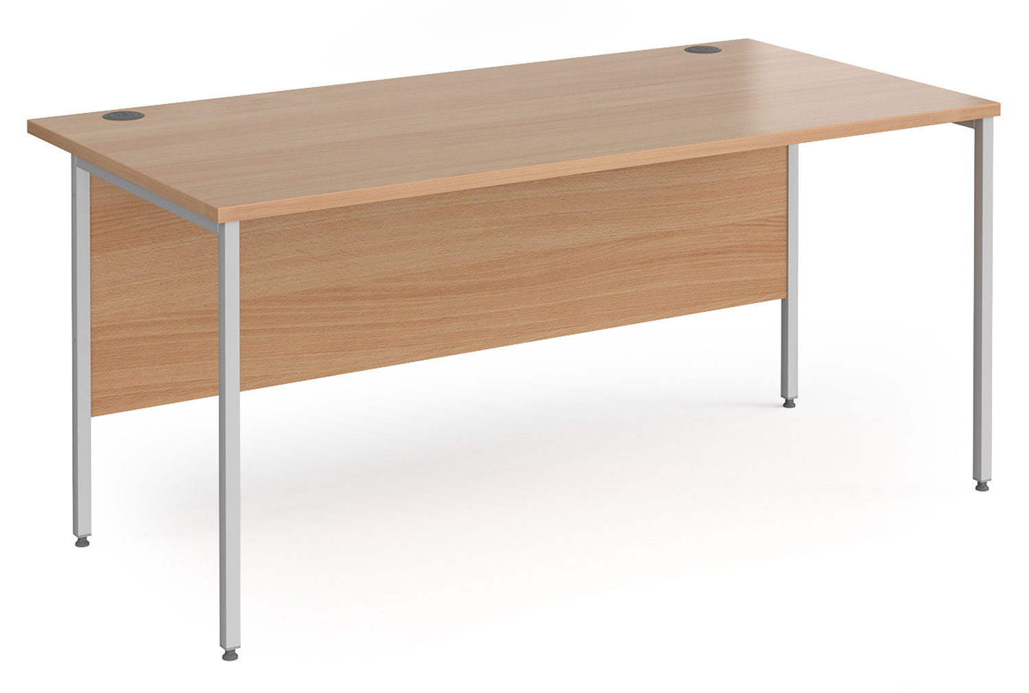 Value Line Classic+ Rectangular H-Leg Office Desk (Silver Leg), 160wx80dx73h (cm), Beech