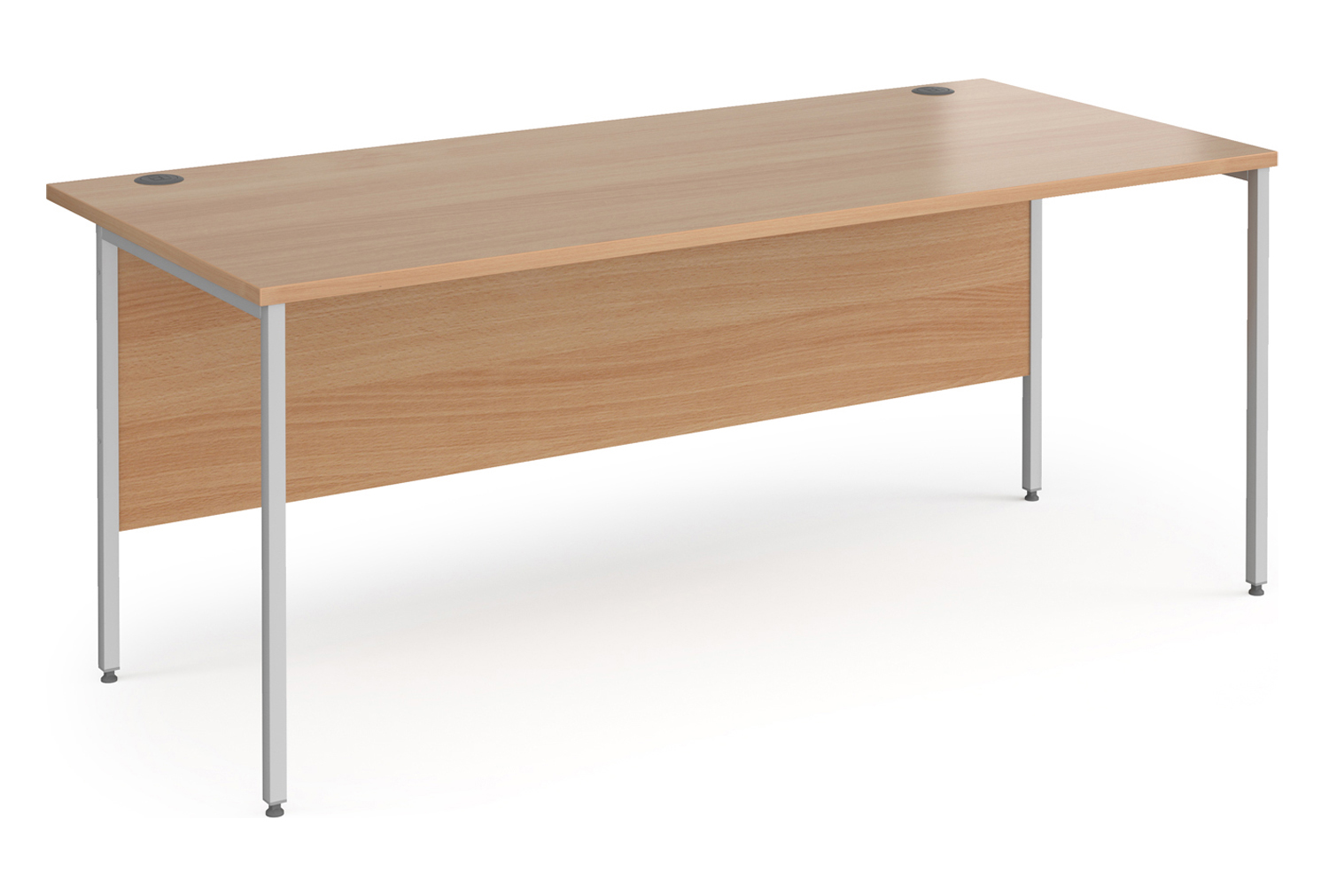 Value Line Classic+ Rectangular H-Leg Office Desk (Silver Leg), 180wx80dx73h (cm), Beech, Express Delivery