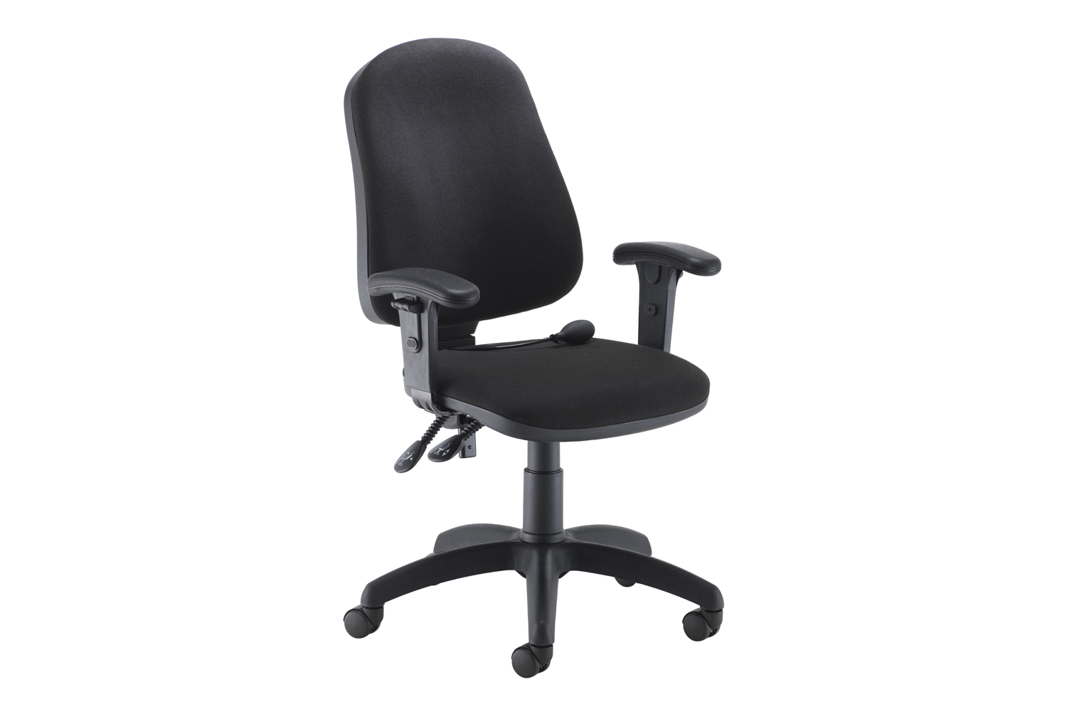 Orchid Lumbar Pump Ergonomic Operator Office Chair With Height Adjustable Arms, Black, Fully Installed