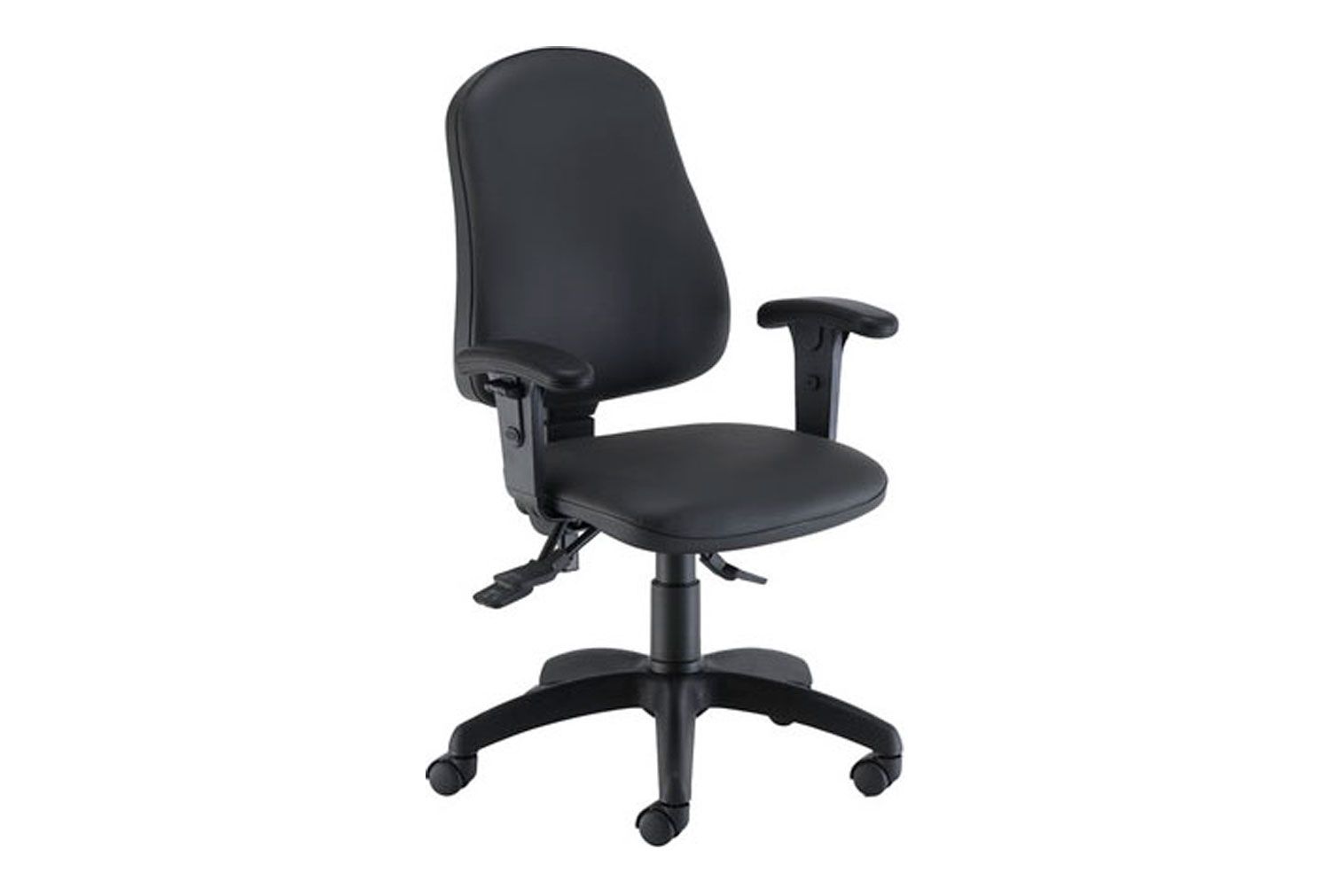 Orchid High Back Polyurethane Operator Office Chair With Lumbar Pump & Adjustable Arms, Fully Installed