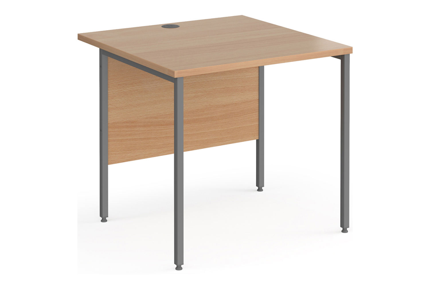 Value Line Classic+ Rectangular H-Leg Office Desk (Graphite Leg), 80wx80dx73h (cm), Beech, Express Delivery