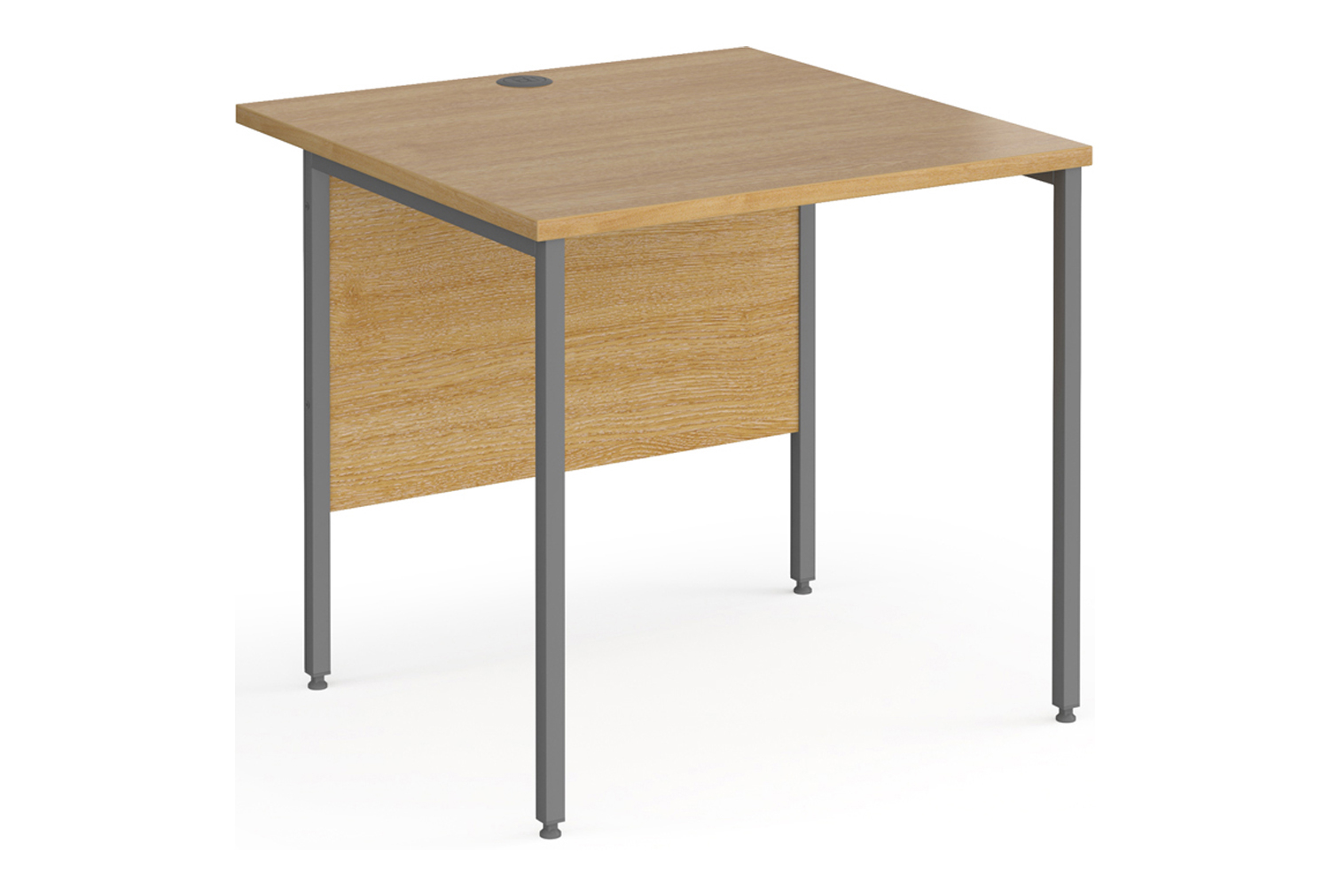 Value Line Classic+ Rectangular H-Leg Office Desk (Graphite Leg), 80wx80dx73h (cm), Oak, Express Delivery