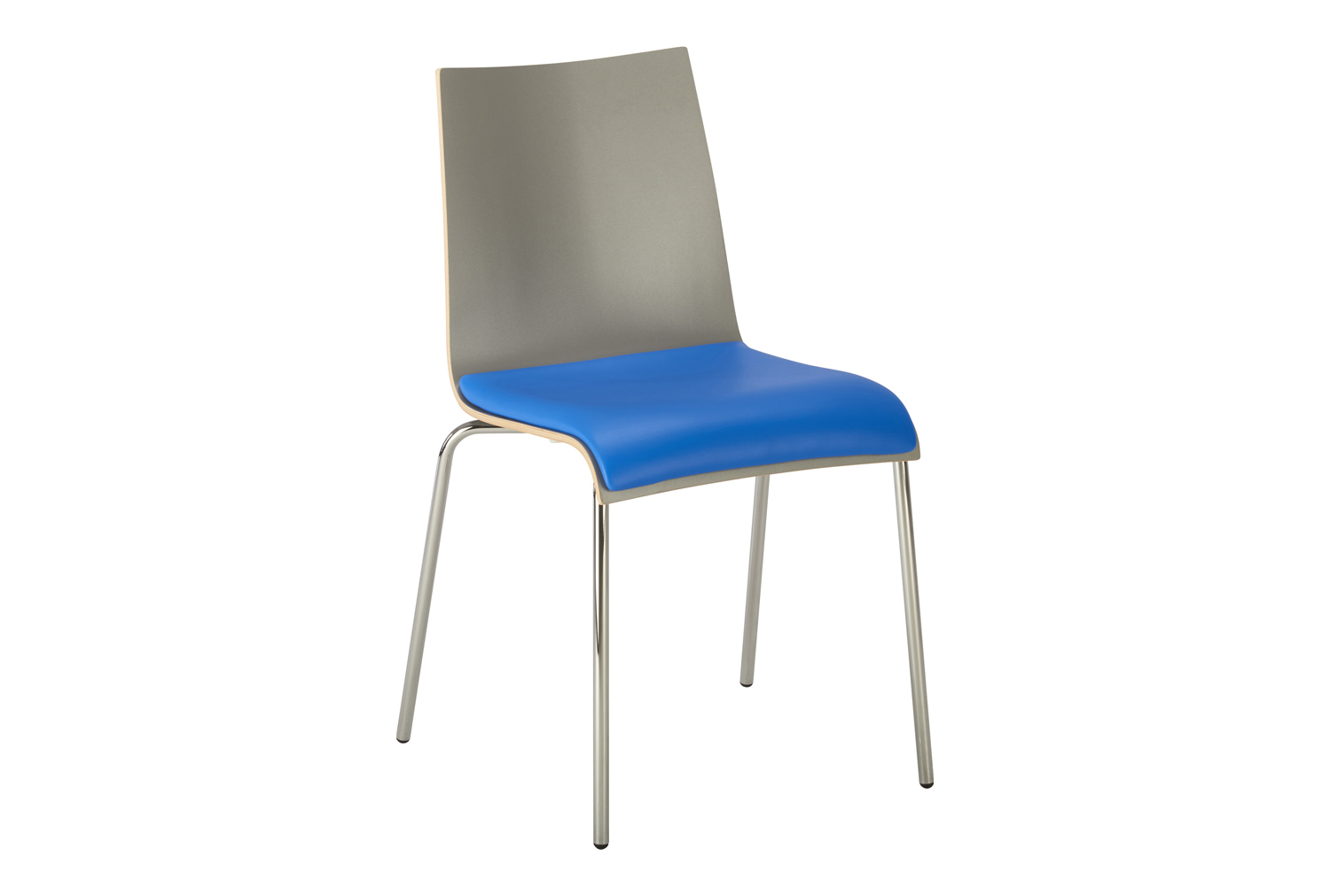 Wilson Upholstered Seat Stacking Dining Reception Chair, Light Grey, Aqua