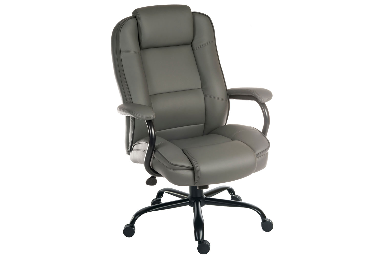 Colossal Duo Executive Grey Leather Office Chair, Fully Installed