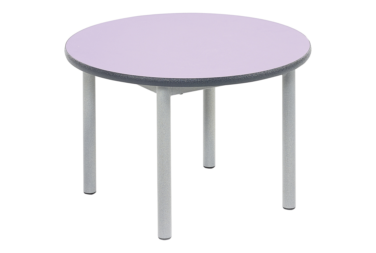 Qty 4 - RT32 Circular Coffee Table, Charcoal Frame, Beech Top, PU Charcoal