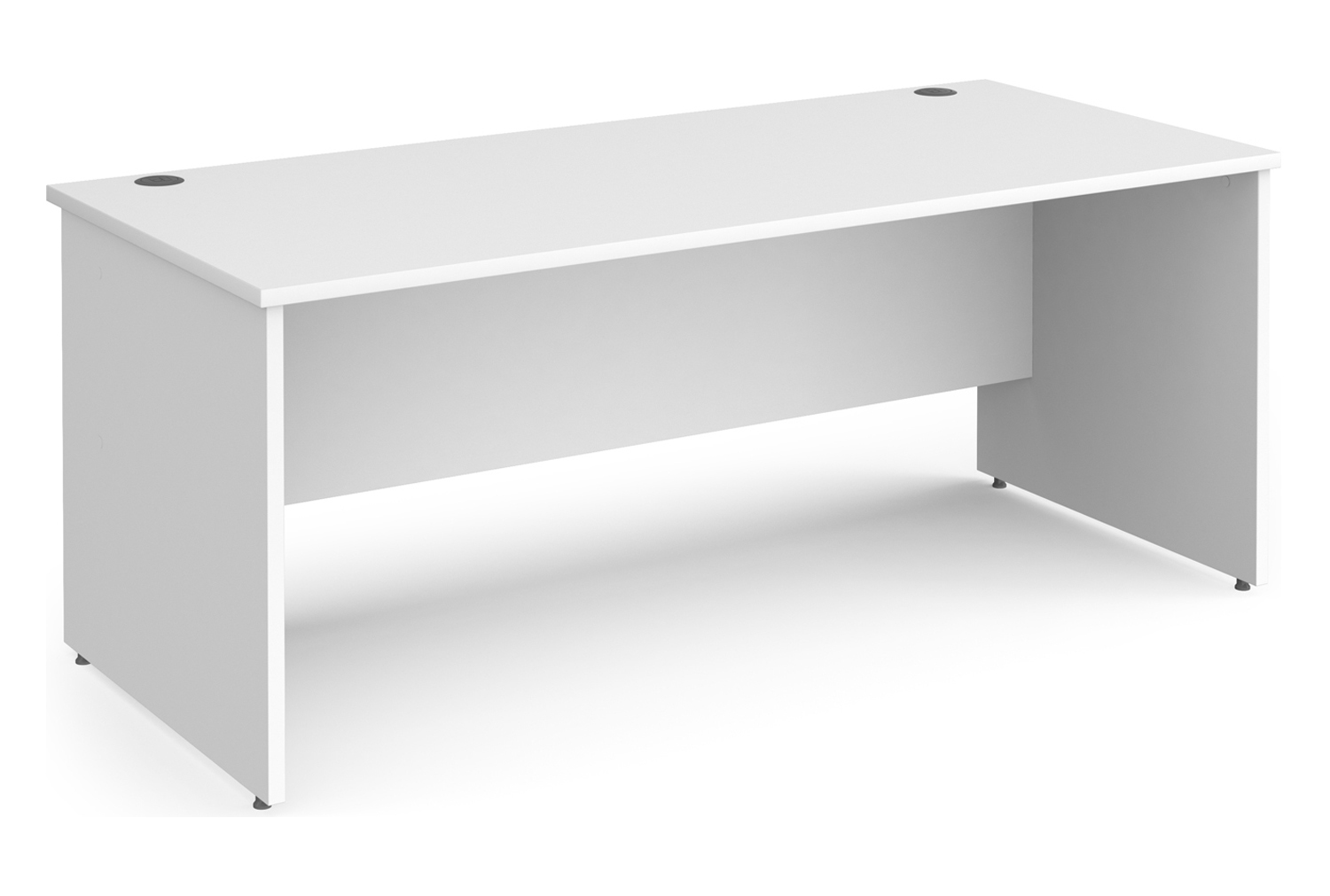 Value Line Classic+ Rectangular Panel End Office Desk, 180wx80dx73h (cm), White, Express Delivery