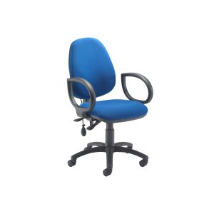 Orchid High Back Lumbar Pump Fabric Operator Chair With Fixed Arms