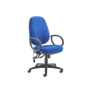 Orchid Deluxe High Back Lumbar Pump Fabric Operator Chair With Fixed Arms